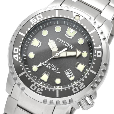 Pre-owned Citizen Promaster Marine Bn0167-50h Eco-drive Diver Watch Gray Dial 44mm