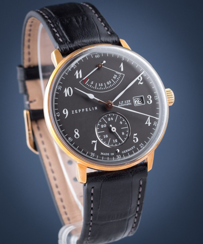 Pre-owned Zeppelin Hindenburg Lz129 Automatic 40mm Black Dial 7064-2 Men's Watch