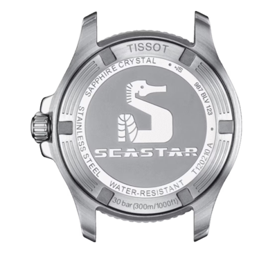 Pre-owned Tissot Seastar 1000 36mm Black Dial Round Watch T1202101105100