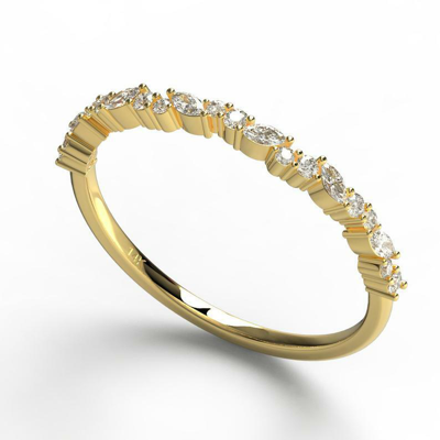 Pre-owned Handmade Diamond Wedding Band / 14k Marquise And Round Diamond Wedding Ring Wedding Band In White
