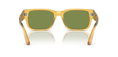 Pre-owned Persol 0po3315s 204/4e Miele/green Rectangular Men's Sunglasses