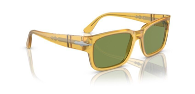 Pre-owned Persol 0po3315s 204/4e Miele/green Rectangular Men's Sunglasses