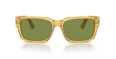 Pre-owned Persol 0po3315s 204/4e Miele/green Rectangular Men's Sunglasses