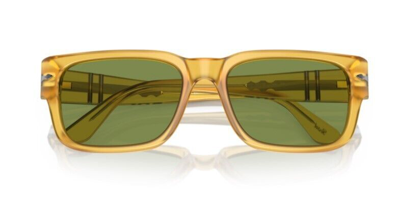 Pre-owned Persol 0po3315s 204/4e Miele/green Rectangular Men's Sunglasses