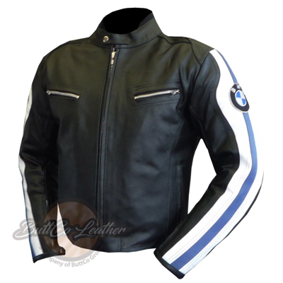 Pre-owned Seven Bmw 3874 Racing Motorcycle Motorbike Biker Original Leather Jacket Armoured Coat In Blue Black White