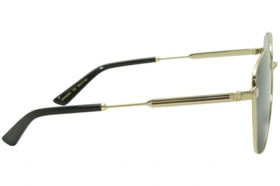 Pre-owned Gucci Gold Red Green 58 Mm Women's Sunglasses Gg0852sk-002 58 In Gray