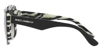 Pre-owned Dolce & Gabbana Dg4414 Sunglasses Top Black On Zebra Gray Gradient 54mm