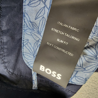 Pre-owned Hugo Boss Slim Fit Double Breasted Shirt Blazer Men's 40 Dark Blue