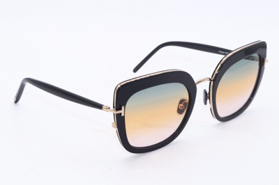 Pre-owned Tom Ford Tf 945 01b Virginia Black Gradient Authentic Frame Sunglasses 55-23 In Orange Grey