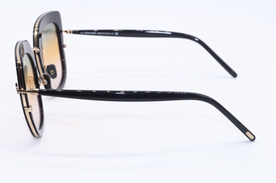 Pre-owned Tom Ford Tf 945 01b Virginia Black Gradient Authentic Frame Sunglasses 55-23 In Orange Grey