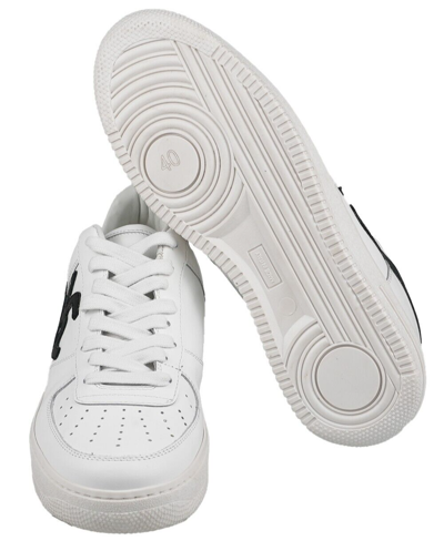 Pre-owned Knt Kiton Sneakers Shoes For Man 100% Leather Sz 9.5 Us 42.5 Eu Knsw4 In White/black