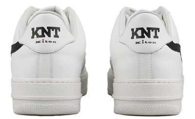 Pre-owned Knt Kiton Sneakers Shoes For Man 100% Leather Sz 9.5 Us 42.5 Eu Knsw4 In White/black