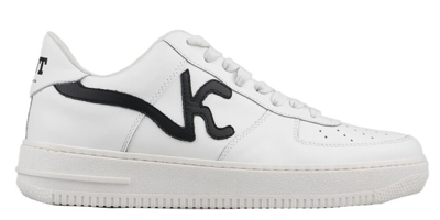 Pre-owned Knt Kiton Sneakers Shoes For Man 100% Leather Sz 9.5 Us 42.5 Eu Knsw4 In White/black