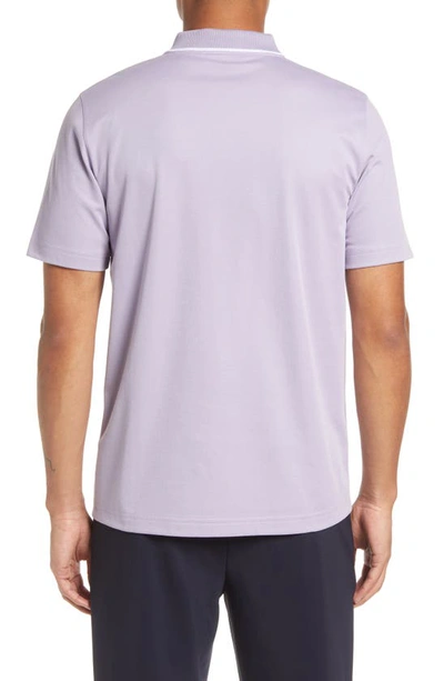 Shop Ted Baker Galton Tipped Cotton Blend Polo In Light Purple