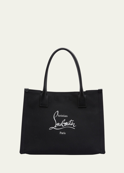 Shop Christian Louboutin Nastroloubi Large Logo Canvas Tote Bag In Black