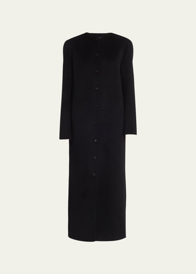 Shop Loulou Studio Martil Long Cashmere-blend Coat In Black