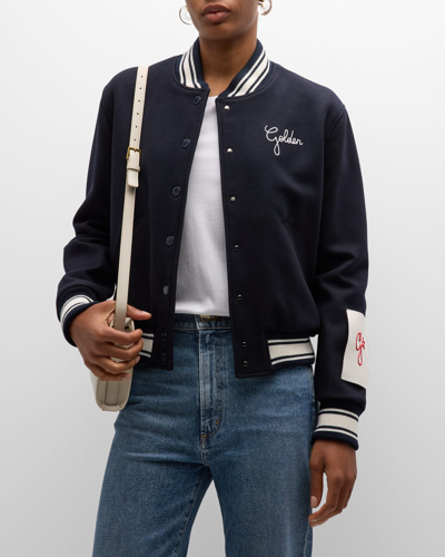 Shop Golden Goose Golden Bomber Jacket In Dark Blue