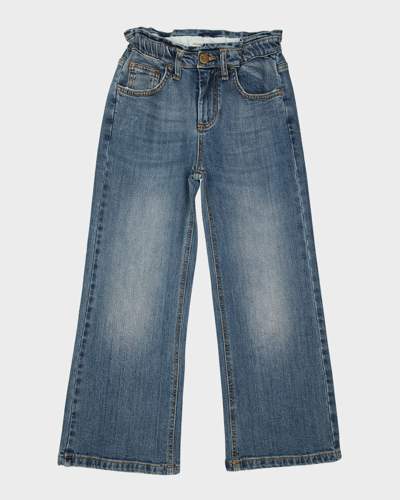 Shop Golden Goose Girl's Journey Medium Stone Wash Stretch Jeans In Medium Blue 50765