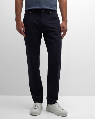 Shop Emporio Armani Men's 5-pocket Tech Pants In Solid Blue Navy