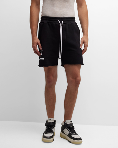 Shop Amiri Men's Ma Bar Logo Sweat Shorts In Black