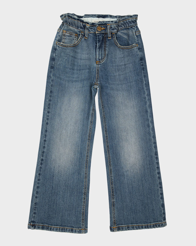 Shop Golden Goose Girl's Journey Medium Stone Wash Stretch Jeans In Medium Blue 50765