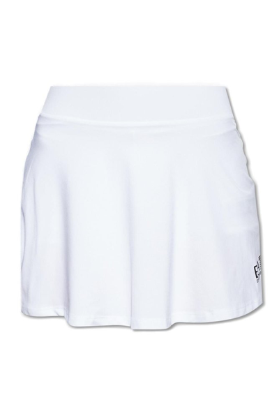 Shop Ea7 Emporio Armani Logo Printed Shorts Skirt Set In White