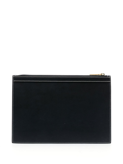 Shop Thom Browne Smalle Leather Document Case In Blue