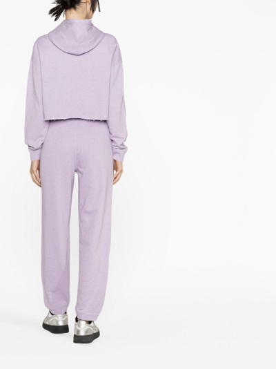 Shop Ganni Organic Cotton Sweatpants In Violet