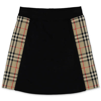 Shop Burberry Kids Vintage Check Ribbed Skirt In Multi