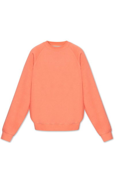 Shop Essentials Fear Of God  Logo Printed Sweatshirt In Orange