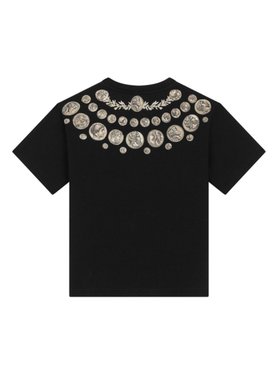 Shop Dolce & Gabbana Coin-print Cotton T-shirt In Black