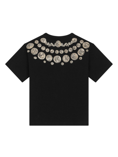Dolce & Gabbana Coin-print Cotton T-shirt In Black