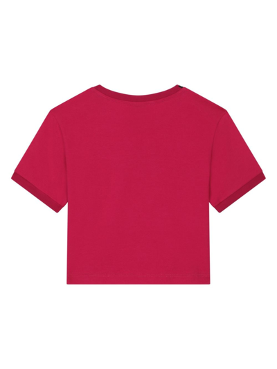Shop Dolce & Gabbana Rhinestone-logo Cotton T-shirt In Red