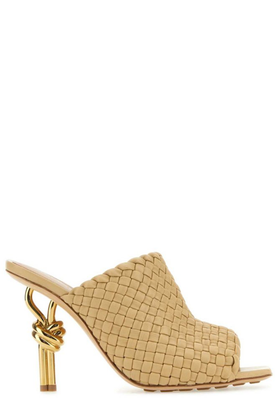 Shop Bottega Veneta Knot Mules In Beige