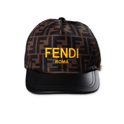 Shop Fendi Kids Logo Printed Baseball Cap In Multi