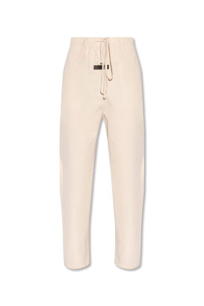 Shop Essentials Fear Of God  Straight Leg Drawstring Trousers In Beige