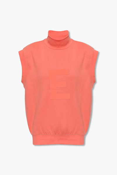 Shop Essentials Fear Of God  Sleeveless Sweatshirt In Orange
