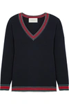 GUCCI Stripe-trimmed wool sweater