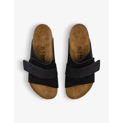 Shop Birkenstock Men's Black Nubuck Kyoto Adjustable-fastened Leather Suede Sandals