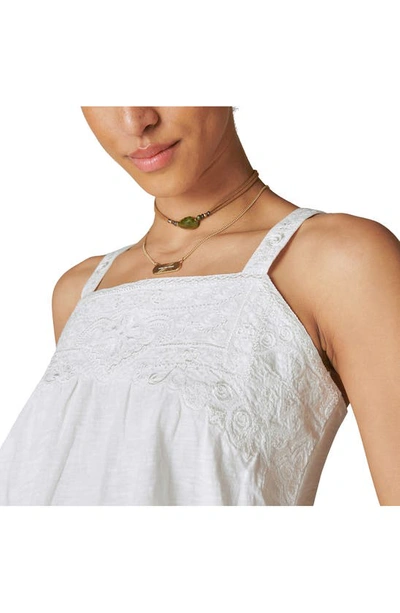 Shop Lucky Brand Embroidered Bubble Tank In Whisper White