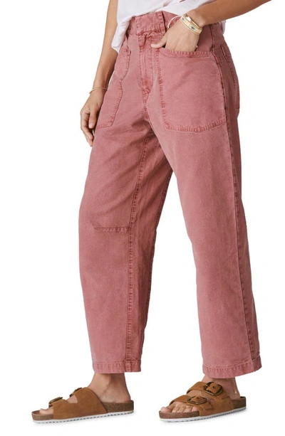 Shop Lucky Brand Utility Wide Leg Pants In Mauve