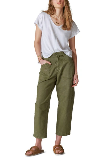 Shop Lucky Brand Utility Wide Leg Pants In Four Leaf Clover