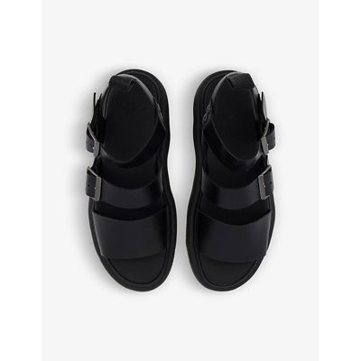 Shop Dr. Martens' Gryphon Double-buckled Leather Sandals In Black Brando Leather