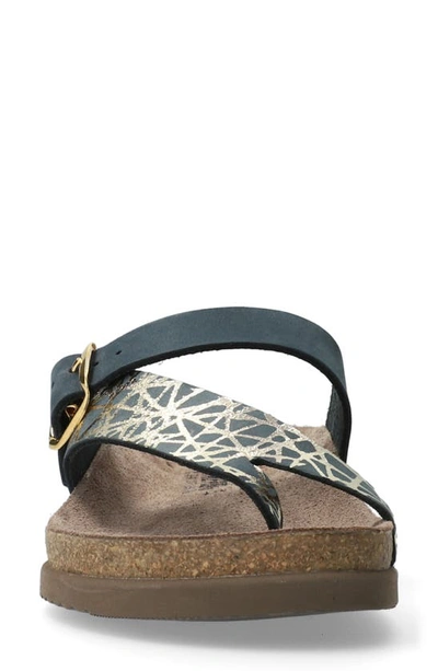 Shop Mephisto Helen Mix Sandal In Navy Nubuck Leather