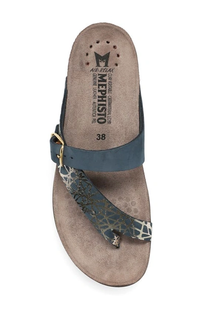 Shop Mephisto Helen Mix Sandal In Navy Nubuck Leather