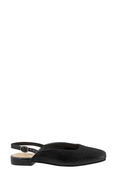 Trotters Holly Slingback Flat In Blk Mini Dot