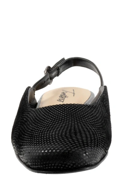Trotters Holly Slingback Flat In Blk Mini Dot