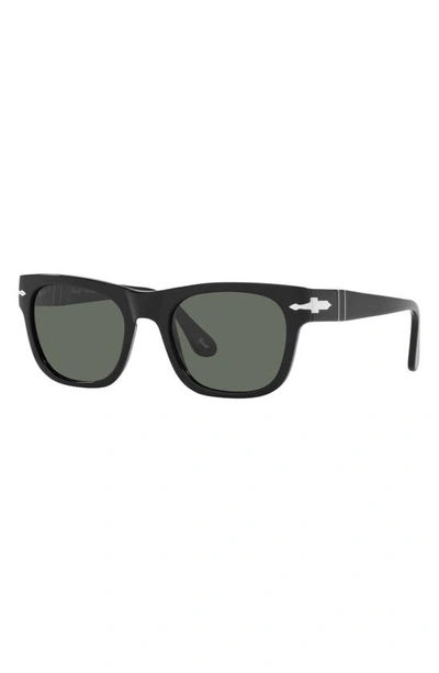 Shop Persol 52mm Polarized Rectangle Sunglasses In Black/ Light Blue