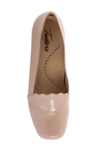 Trotters Sage Flat In Taupe Patent