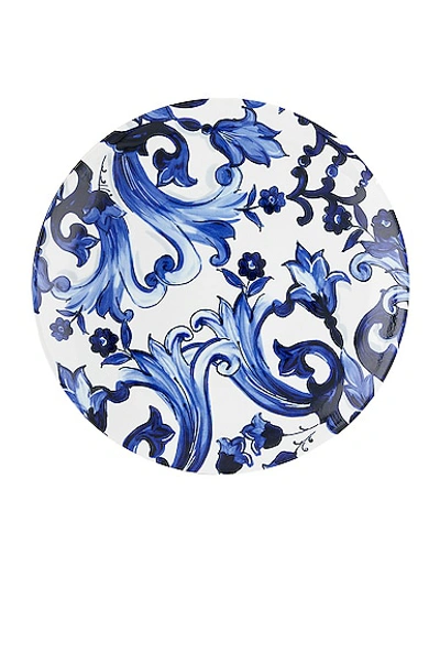 Shop Dolce & Gabbana Casa Mediterraneo Fiore Piccolo Charger Plate In Blue & White
